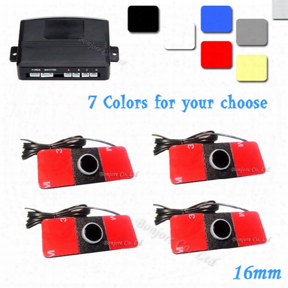 Automotive Car Parking Reverse Backup Radar Sound Alert 16mm 12v 7 Colors Reverse Assistance + 4 Sensors,free Shipping