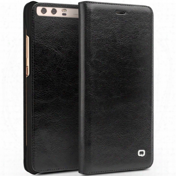 Business Style Ultra Thin Genuine Leather Wallet Case Flip Cover For Huawei P10 With Card Holder