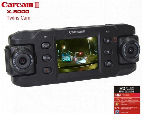 Car Dvr (dual Lens) Dual Lens Car Camera Two Lens Vehicle Dvr Dash Recorder Gps G-sensor For Ca365 X8000 Camera