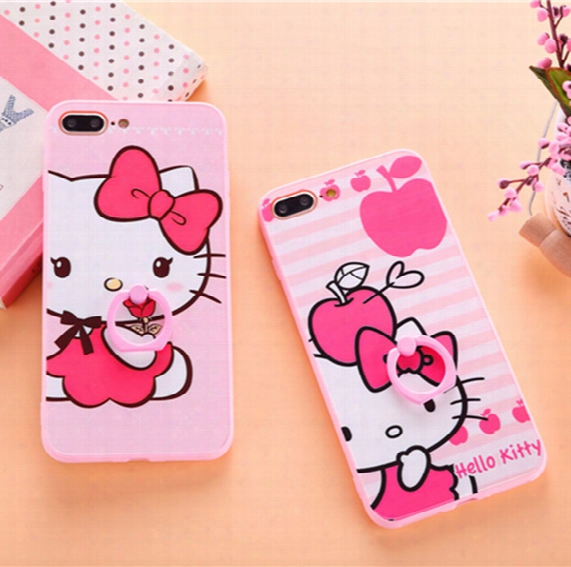Cartoon Case For Iphone 7 7plus 6 6s 6plus 6splus 3d Embossed Hello Kitty Phone Case Cute Cartoon Hard Pc Back Cover