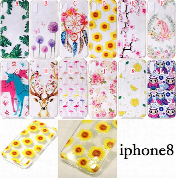 Cartoon Flamingo Soft Tpu Case For Iphone X 8 6 6s Plus 7 Se 5 5s Samsung Galaxy Note8 Note 8 S8 Plus J3 J5 J7 2017 Flower Owl Phone Cover