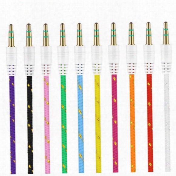 Colorful Male To Male 3.5 Mm Coiled Stereo Audio Cable Auto Car Auxiliary Audio Cables For Iphone Samsung Huawei Smartphone Mp3