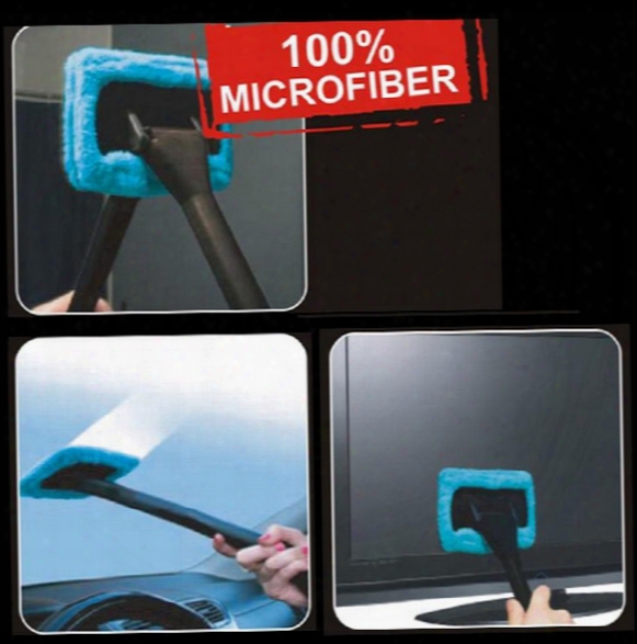 Dhl Fast Car Wash Brush Microfiber Auto Window Cleaner Long Handle Dust Car Care Windshield Shine Towel Handy Washable Car Cleaning Tool
