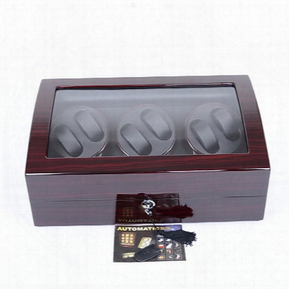 Free Shipping High Quality Luxury Wooden 6 + 7 Slots Automatic Watch Multicolor Watch Winder Storage Display Case Box Automatic Rotation Box