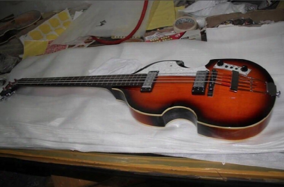 Mccartney Hofner H500/1-ct Contemporary Violin Deluxe Bass Vintage Sunburst Electric Guitar Flame Maple Top & Back 2 511b Staple Pickups