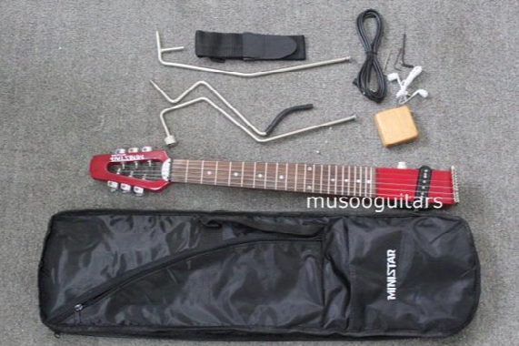 Minstar Brand Microstar Travel Electric Guitar With Carring Bag