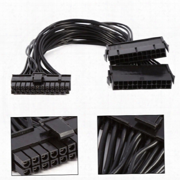 New High Quality 24pin 20+4pin Dual Psu Atx Power Supply Adaptor Cable Connector For Mining 30cm For Car