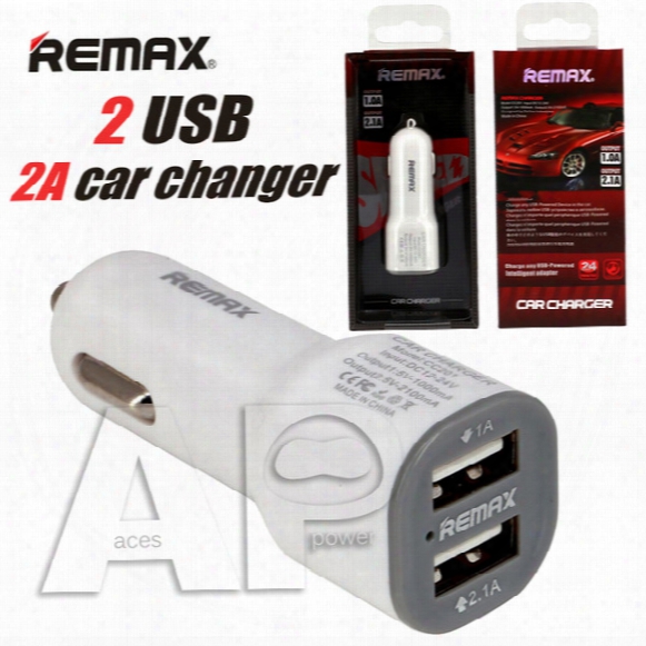 Remax Dual 2ports 2.1a Usb-powered Intelligent Car Chargers Adapter For Iphone7 Plus Charger Samsung Galaxy S7 Edge J7 On5 Retail Package