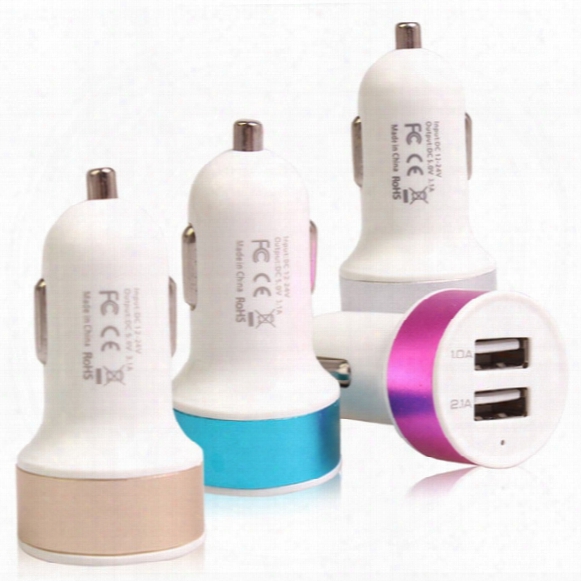 Universal Car Chargers Dual Usb Car Charger Adapter For Tablet Ipad Iphone 5s 6s Plus Samsung Galaxy S5 S6 S7 Note4 Note3