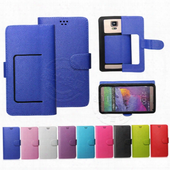 Universal Pu Leather Stand Case For Cell Phone Case With Card Holder For 3.5 4.0 4.3 4.7 4.8 5.0 5.3 5.5 6.0 Inch Mobile Universal Multicolo