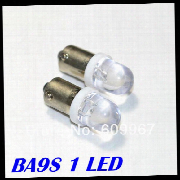 Wholesale Freeshipping, Car Led Bulbs , Ba9s 1 Led Dc12v Transparent High Brightness For Pinball