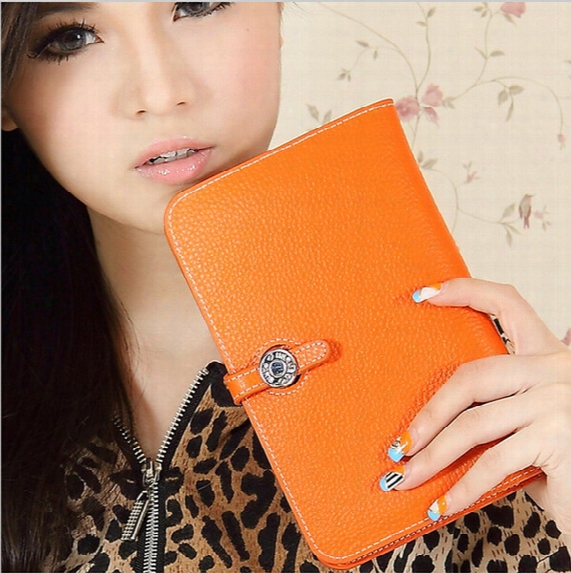 Wholesale-luxury Wallet Woman Handbag Bag Passport Id Credit Card Holder Cowhide Clutch Genuine Leather Wallet Beautiful Female Lady Purse