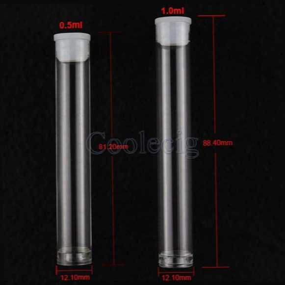 Wholesale Vaporizer Cartridge 0.5ml 1ml Plastic Clear Tube Containers For Cartridge Bud Atomizer Packaging Dhl Free Shipping