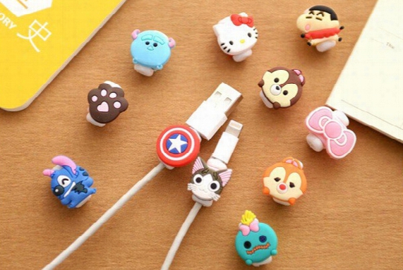1000pcs/lot* Lovely Cute Cartoon Cord Saver Cover For Apple Iphone 8 Straw  Charger Cable Protector Saver / Protective Winder