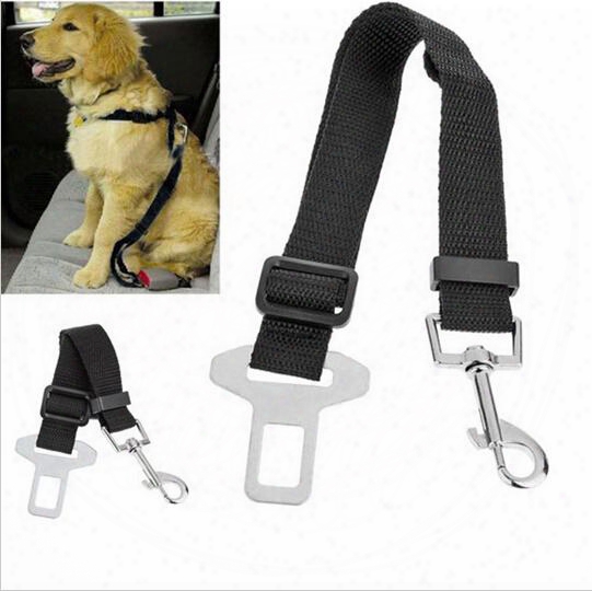 15% Off 2015 New Adjustable Dog Cat Pet Collars Car Safety Seat Belt - Dog Accessories Black Blue Purple 20pcs Drop Shipping