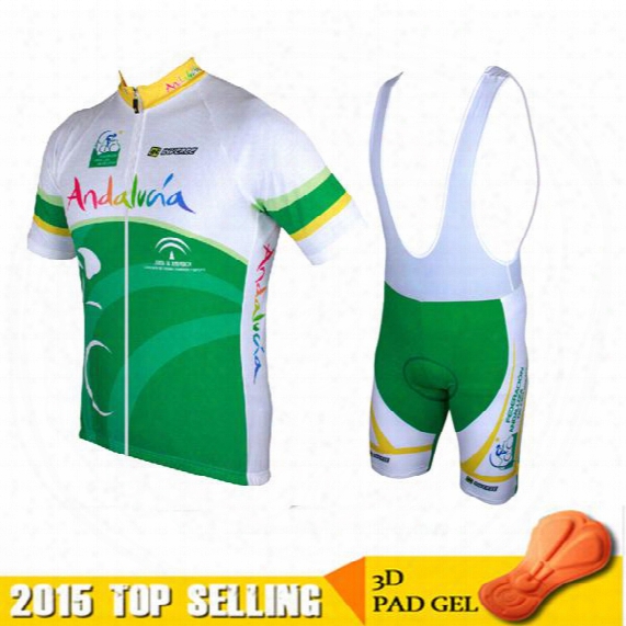 2015 Andalucia Summer Cycling Jerseys Roupa Ciclismo/quick-dry Lycra Gel Pad Race Mtb Bike Bib Pants Outdoor Mtb Mountain Biking Clouthes