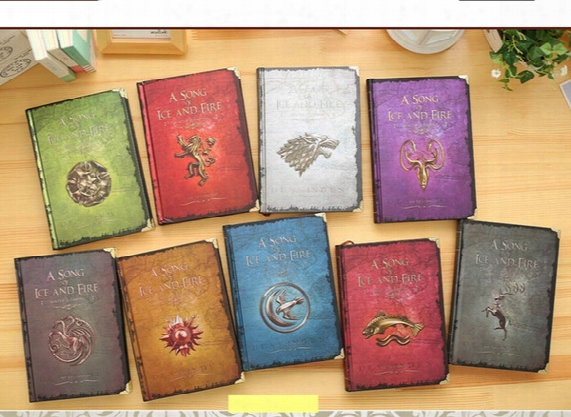 A Song Of Ice And Fire Game Of Thrones Family Badges Stark Dire Wolf Notebook Diary Gift