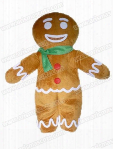 Am0642 Gingerbread Man Mascot Costume Fur Mascot Cartoon Character Mascot Suit