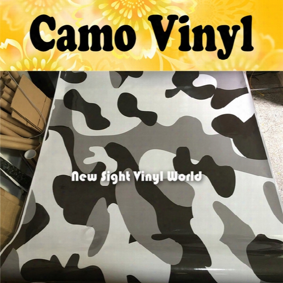 Arctic Camo Vinyl Wrap Snow Camouflage Vinyl Film Bubble Free For Car Wrapping Size:1.50*30m/roll