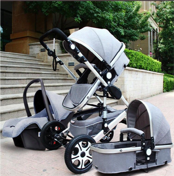 Baby Stroller 3 In 1 With Car Seat High Landscope Folding Baby Carriage For Child From 0-3 Years Prams For Newborns