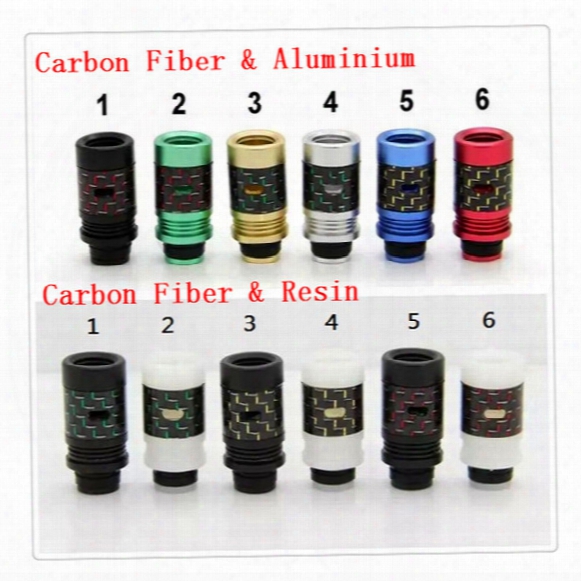 Carbon Fiber & Resin Or Aluminium 510 Drip Tips Air Control Wide Bore Drip Tips Colorful Drip Tip Fit Rda Atomizer