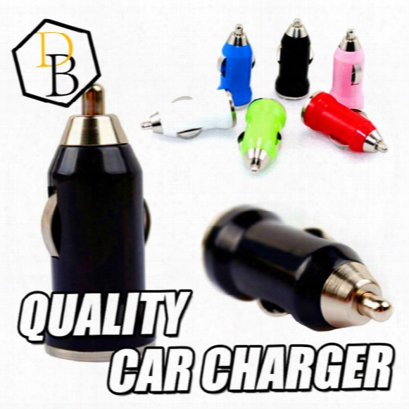 For Iphone 6s Samsung Note 5 Car Charger Usb High Quality Adapter Bullet Charger Mini Portable Charger Universal Adapter Phone & Pad