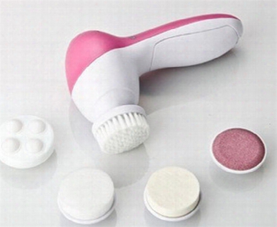 Free Dhl 5 In 1 Multifunction Electrical Facial Cleansing Brush Spa Operated Kit Face Care Massager
