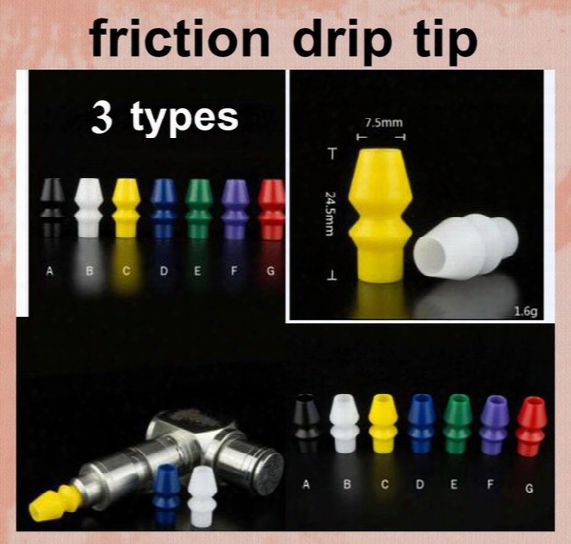 Friction Drip Tip Friction Ecig New Drip Tips O-ringless Design Drip Tips Air Flow Wide Bore For Rda Rba 510 Atomizer Si Licone Drip Fj069