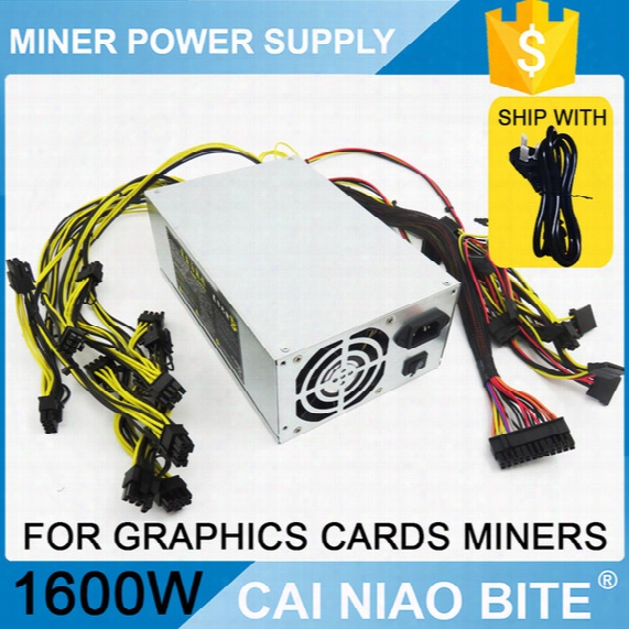 Hot Psu 1600w Power Supply For Ethereum 1600w Eth Miner Mining Graphics Card Rx480 Rx470 Rx570 Rx580 200-260v Ce Fc Rohs Via Dhl