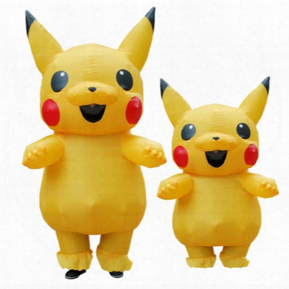 Hot Sale Carnival Suiit Child And Adult Size Inflatable Pikachu Mascot Costume Cartoon Character Costumes For Party