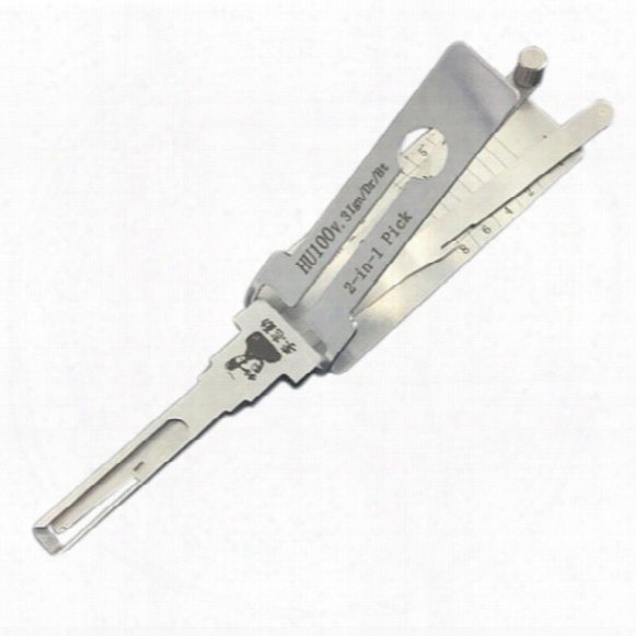 Lishi Lock Pick Tool 2 In 1 Car Door Lock Pick Decoder Hu100 Unlock Tool Lock Picks