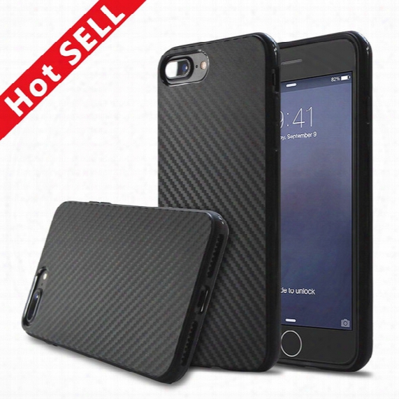 Luxury Fashion Carbon Fiber Soft Tpu Silicone Rubber Protective Case Back Cover For Iphone 7 6 Plus 6s 5s With Opp Bag