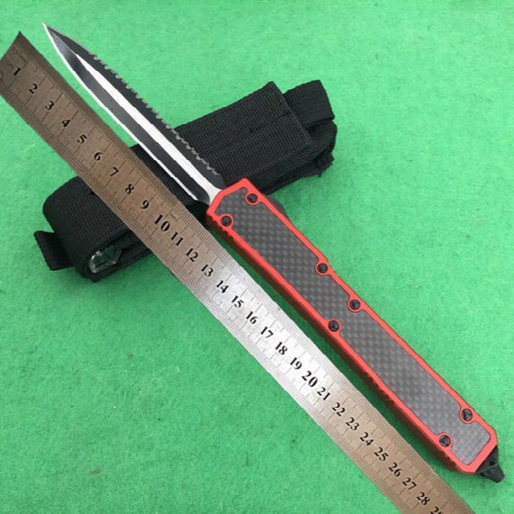 Microtech Makora Ii 106-1 Sacred Red Ants D2 T6061 Aviation Aluminum Tactical Outdoor Extended Automatic Knife Tools Free Shipping