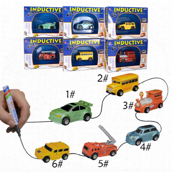 Mini Magic Pen Inductive Toy Truck Inductive Car Magia Excavator Tank Construction Cars Truck Toys For Kids Gift