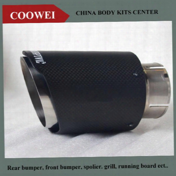 One Pcs 76mm Inlet 114mm Outlet Akrapovic Exhaust Tip Universal Carbon Fiber Car Exhaust Pipe Tail Muffler Tip