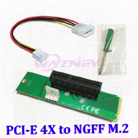 Pci Express Pci-express Pci-e 4x X4 Female To Ngff M.2 M Male Network Adapter Key Power Cable With Converter Card # R179t# 2280