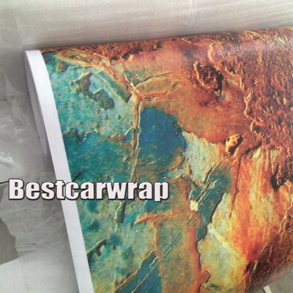Rust Vinyl Car Wrap Film Matte Rust Printed Sticker For Car Wrap Vehicle & Boat Decocation Graphics Auto Skin Covering 1.52x30m/roll 5x98ft