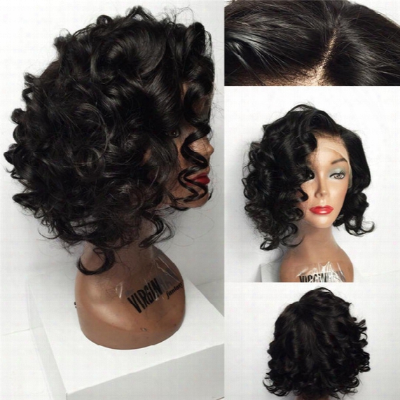 Short Bob Wave Wig Glueless Full Lace Human Hair Wigs With Baby Hair Lace Wig Silk Base