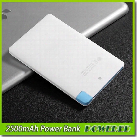 Super Light Small 2500mah Ultra Thin Credit Card Power Bank 2500 Mah Usb Promotion Powerbank With Built In Usb Cable Backup Emergency