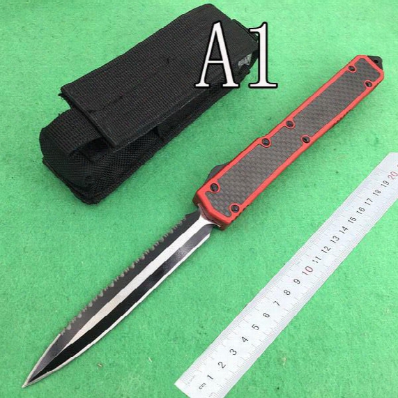 The Microtech Santa Ant Ii Makora Ii 106-1 Carbon Fibre Handle D2 High Steel Hardness 58-60hrc Automatic Knife Camping Survival Hunting Fold