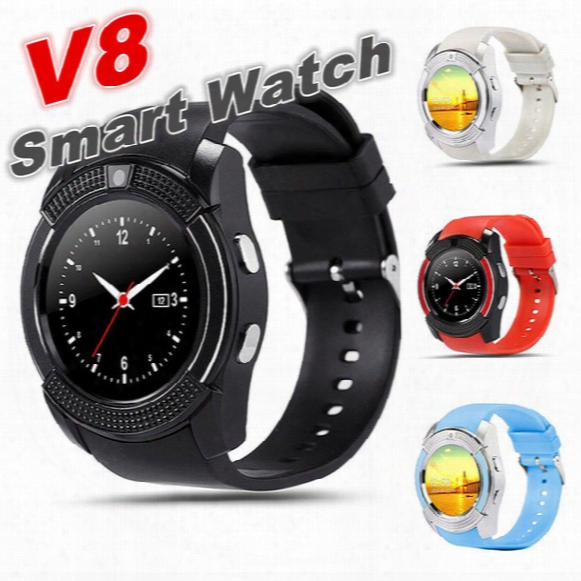 V8 Smart Watch Clock With Sim Tf Card Slot Bluetooth Suitable For Ios Android Phone Smartwatch
