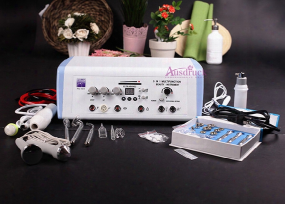 Vacuum Therapy Hot 5in1 Microdermabarsion Diamond Dermabrasion Peeling Ultrasonic High Frequency Facial Care Spot Remover Beauty Machine