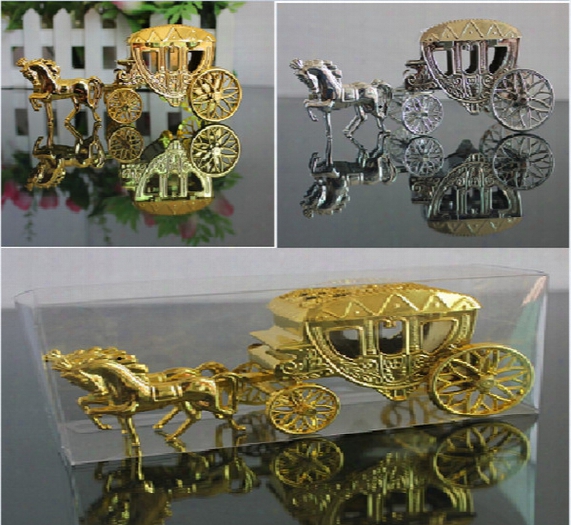 Wholesale 20pcs European Styles Romantic Wedding Party Candy Baby Birthday Candy Boxes Haimens Carriage Candy Box Bags Wedding Favor Holder