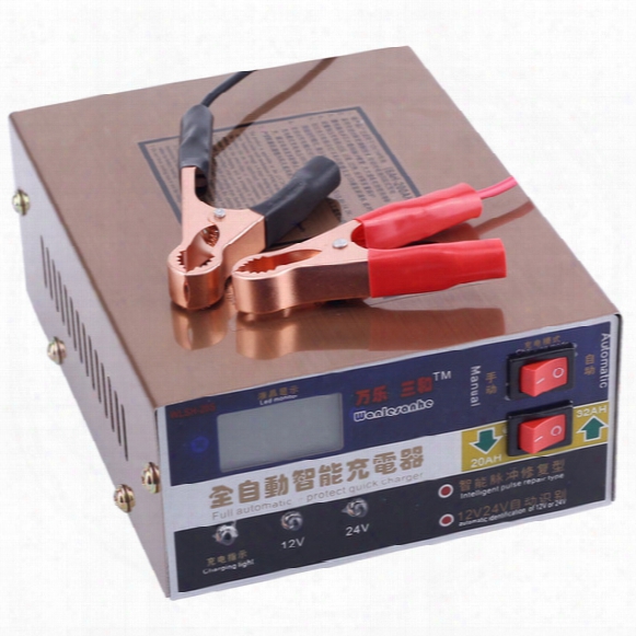 Wholesale- Newest 110v/220v Full Automatic Electric Car Battery Charger Intelligent Pulse Repair Type Battery Charger 12v/24v 100ah