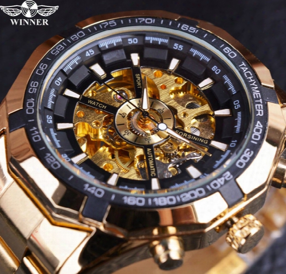 Winner Hot Selling Man Watch Relogio Skeleton Mechanical Watches Automatic Stainless Teel Wrist Watch Men Dress Relojes Hombre