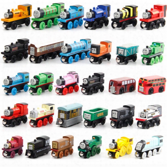 Wooden Toy Vehicles Wood Trains Model Trifle Magnetic Train Great Kids Christmas Toys Gifts For Boys Girls B985