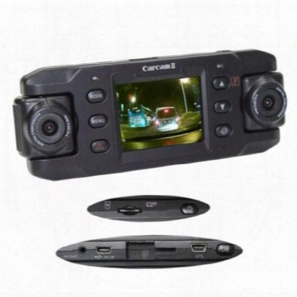 2015 High Quality Gps G-sensor Dual Lens Car Dvr Camera Two Lens Vehicle Dvr Dash Recorder
