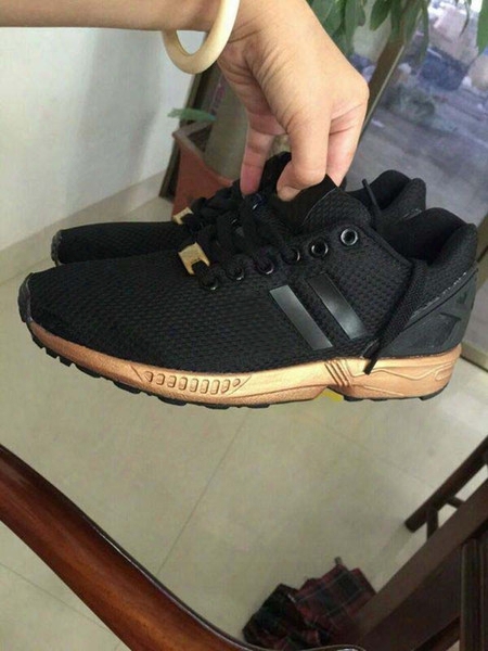 2016 New Arrival Zx Flux P100 104 Black Copper Rose Gold Running Sport Shoes Men's Fashion Breathable Sneaker