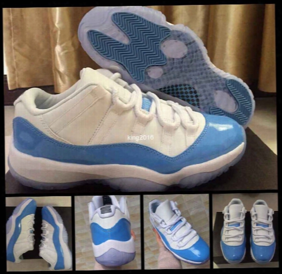 2017 Air Retro 11 Low Unc White University Blue Mens Basketball Shoes High Quality Retros 11s North Carolina Sport Basket Ball Sneakers 8-13