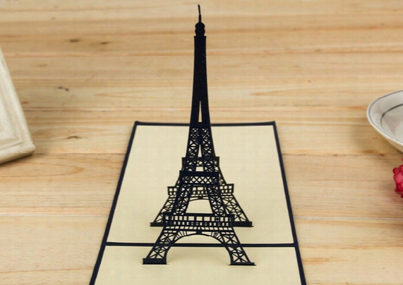 3d Greeting Card Romantic Eiffel Tower Hollow Creative Kirigami & Origami 3d Pop Up Gift Cards